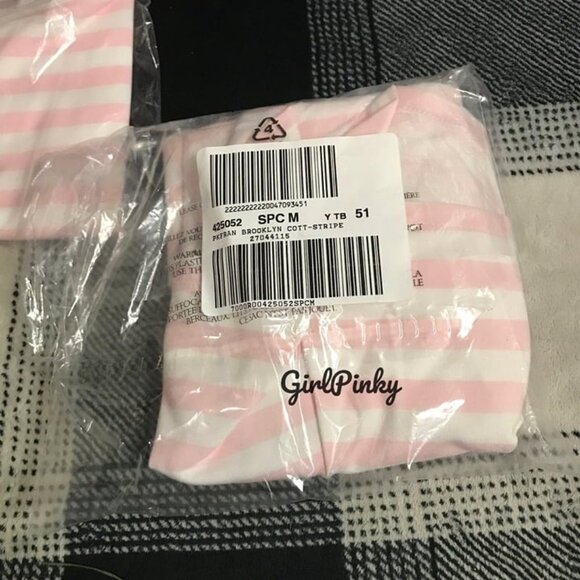 VS PINK BY FRANKIE’S JADE COTTON TANK & BROOKLYN SHORTS SET PEONY STRIPES - Picture 3 of 3